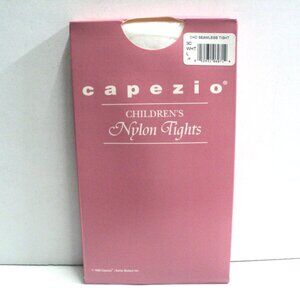 Capezio Children's Nylon White Seamless Tights 1 Pair Size L Dance, Cheer NEW 3C